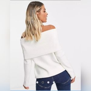 Dreamy White Off Shoulder Sweater